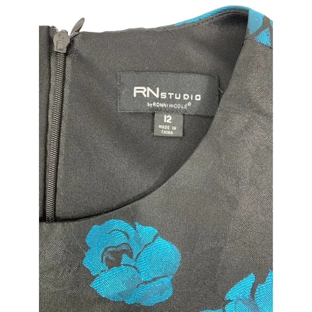 RN Studio Girls  Black & Turquoise Dress